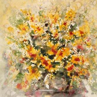 Textured Flowers oil painting